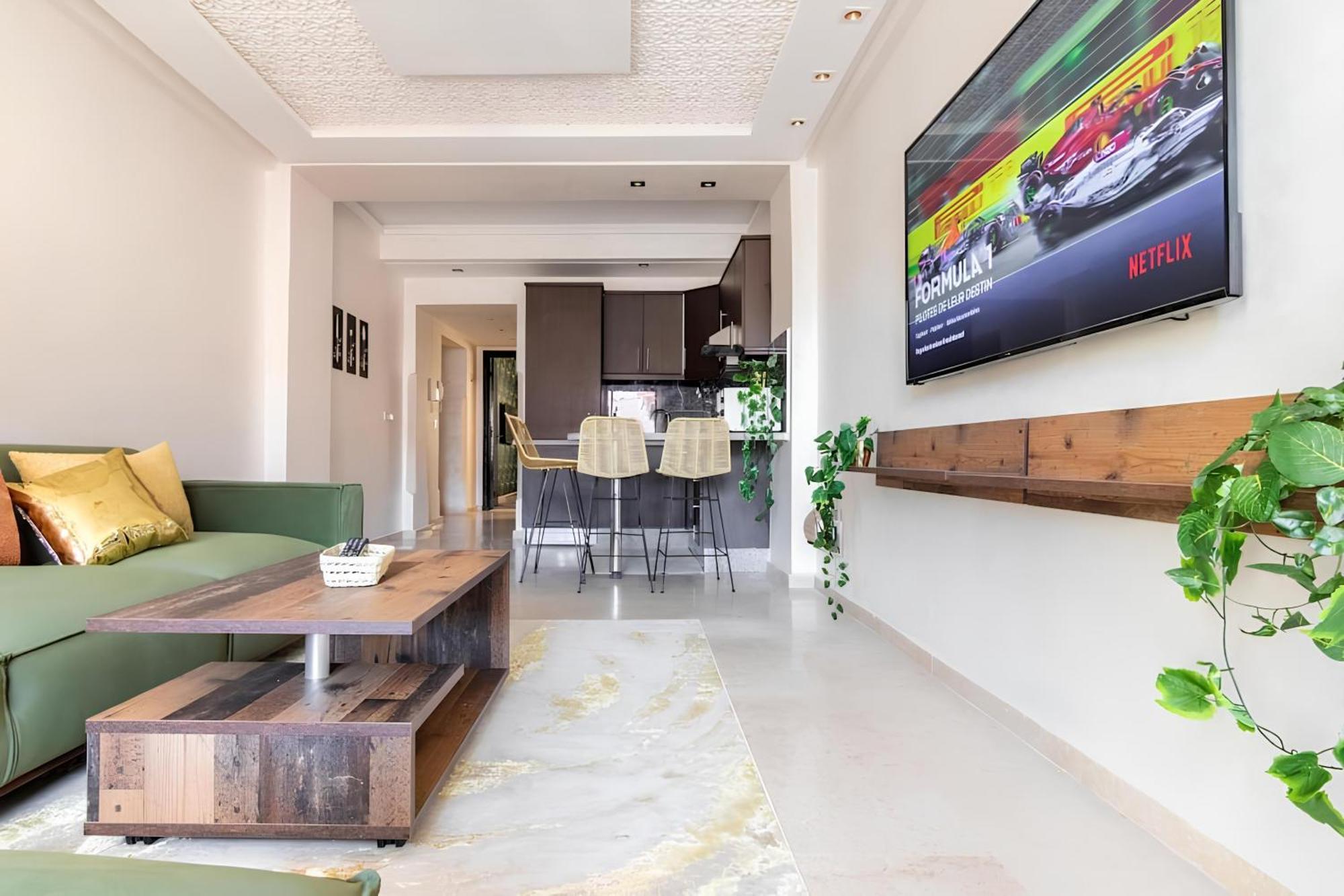 C-Appartement De Luxe Plein Centre De Gueliz Avec Piscine Parking Wifi Netflix مراكش المظهر الخارجي الصورة
